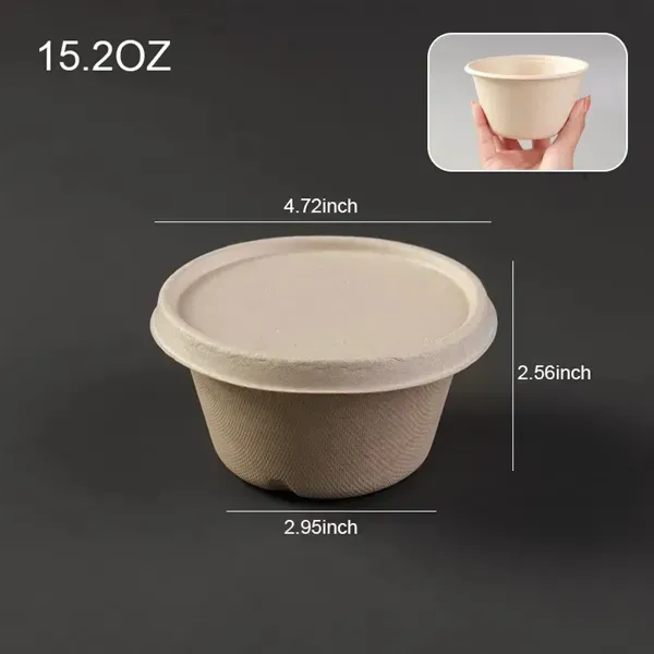 Round Biodegradable Food Bowl With Lid