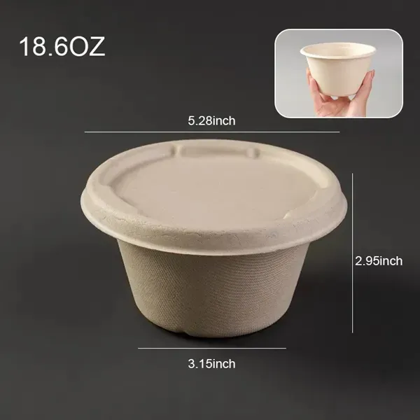 Round Biodegradable Food Bowl With Lid