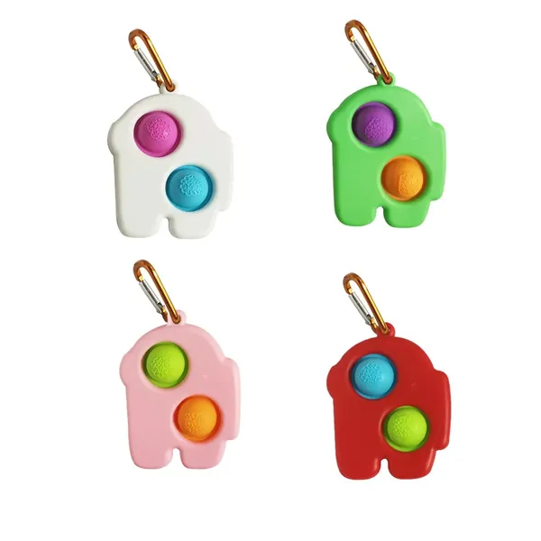 Astronaut Push Bubble Fidget Sensory Toy With Carabiner