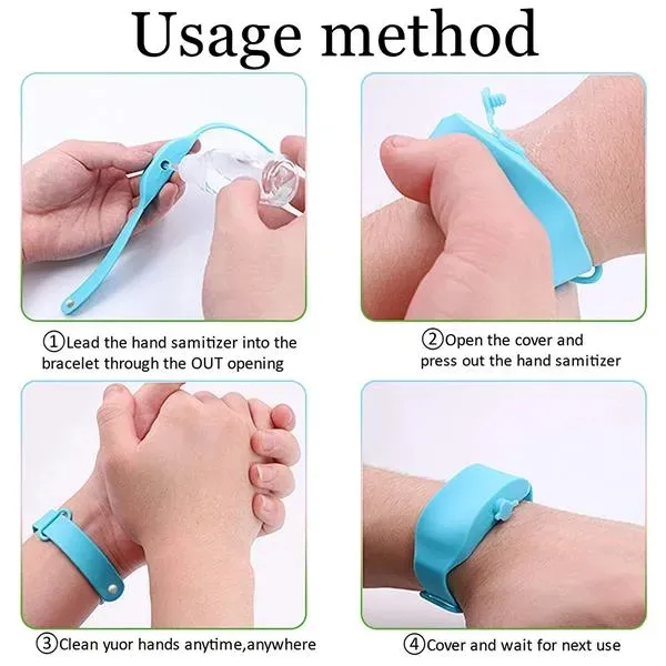 Wristband Hand Sanitizer Dispenser Set with Bottle