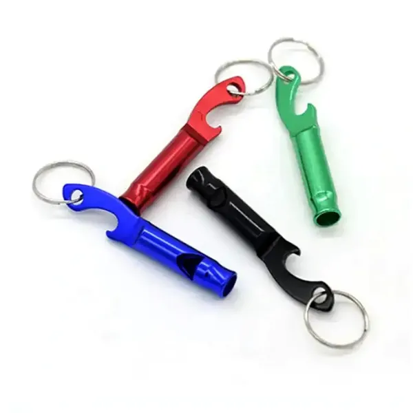 2 In 1 Beer Bottle Opener Portable Aluminum Alloy Whistle