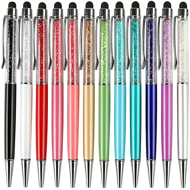 Crystal Ballpoint Pens with Stylus Tip