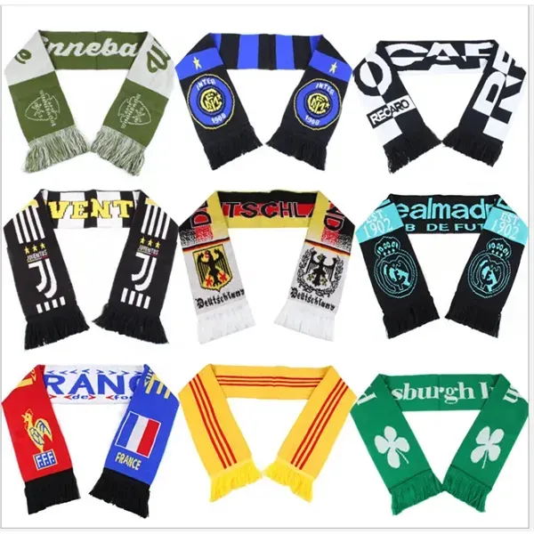 Acrylic Knit Stadium Scarf with Fringe