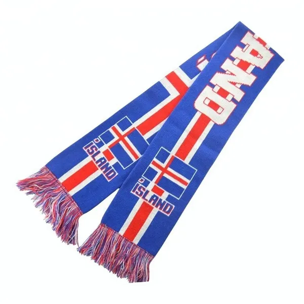 Acrylic Knit Stadium Scarf with Fringe