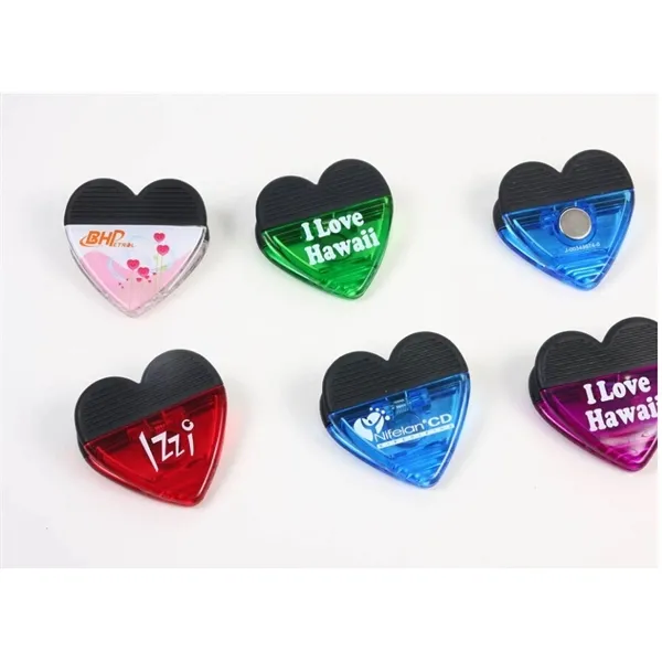Heart Shaped Plastic Magnetic Clip