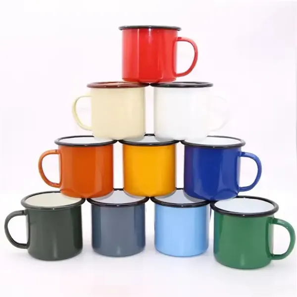 12OZ Enamel Mug with Black Rim