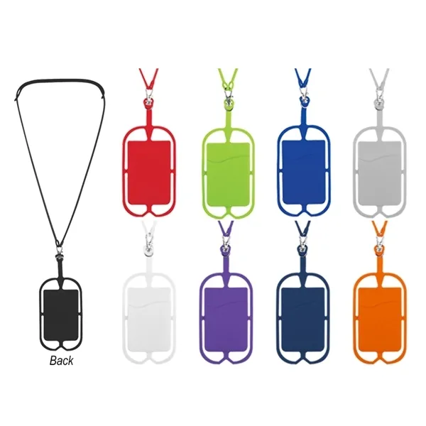 Silicone Lanyard With Phone Holder & Wallet