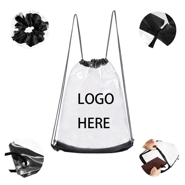Promotional Clear Plastic Drawstring Bag
