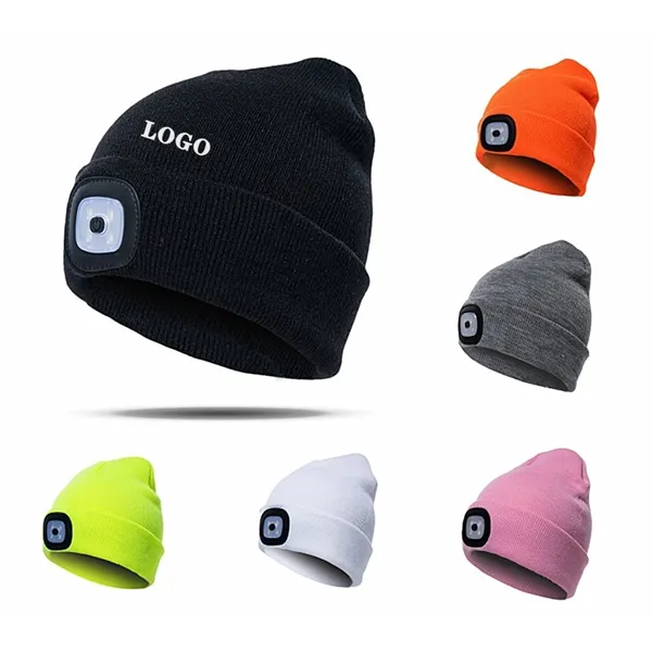 Unisex LED Headlamp Beanie Knitted Hat