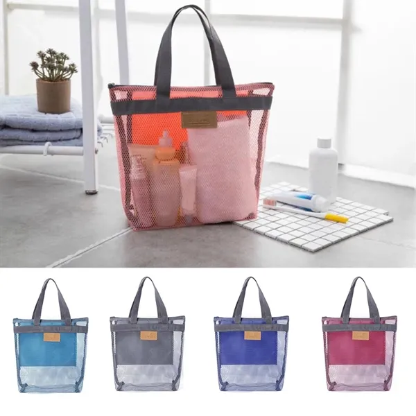 Mesh Lining Beach Tote Bag