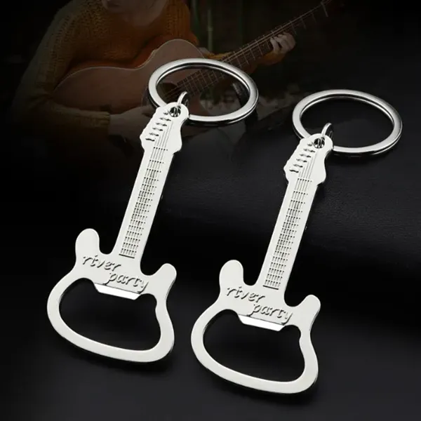 Guitar Shaped Bottle Opener Keychain