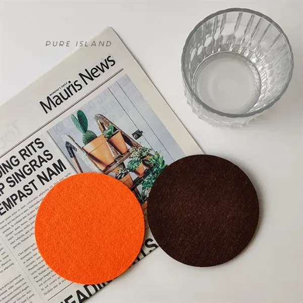 Round Absorbent Felt Cup Coaster