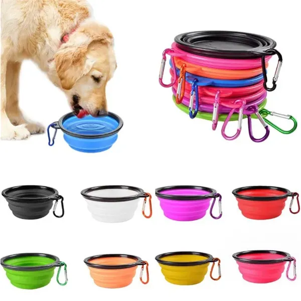 Foldable Collapse TPE Pet Bowl with Carabiner