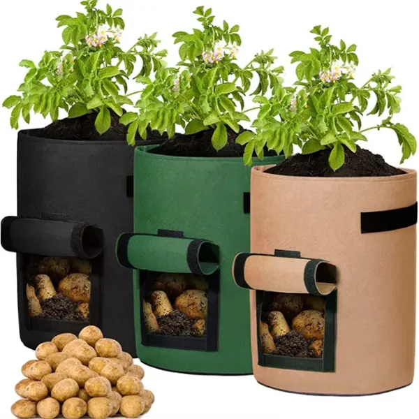 7 Gallons Non-woven Potato Vegetable Grow Bag With Handle
