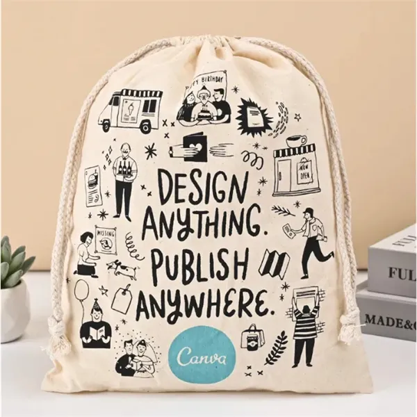 Resuable Cotton Drawstring Bread Bag