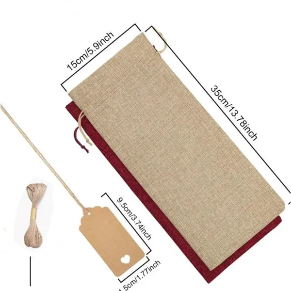 Canvas Wine Bottle Gift Bag (with drawstring)