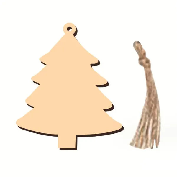 Snowman Christmas Wood Pendant 10 Pieces Set