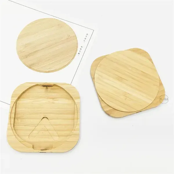 Round Bamboo Phone Wireless Charger