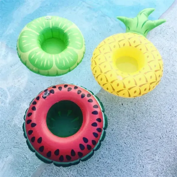 PVC Inflatable Pineapple Floating Coaster Cup Holder