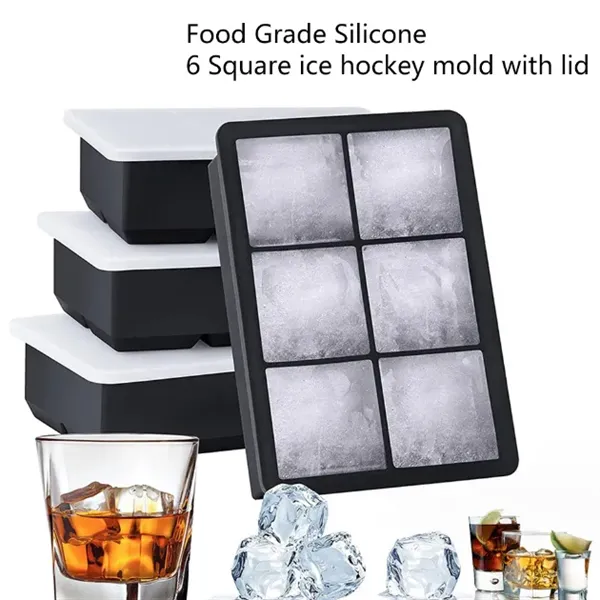 Silicone Ice Cube Square Molds Set of 6