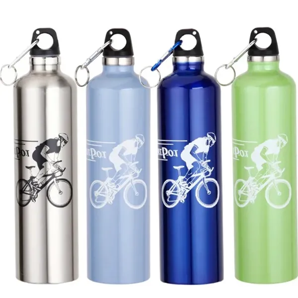 22 Oz. Aluminum Sports Water Bottle w/ Carabiner