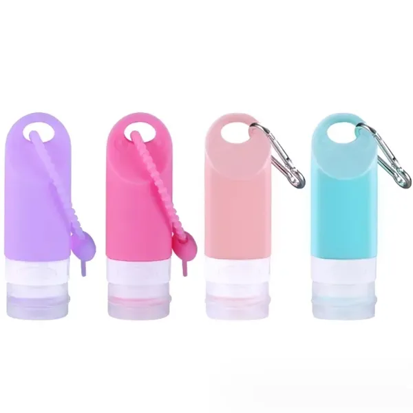Portable Sanitizer Dispenser Silicone Bottles with Carabiner