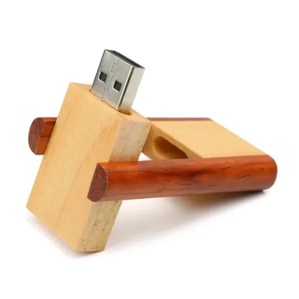 2 GB swivel wood usb drive
