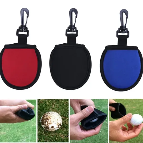 Dirt Wiping Pocket with Clip for Golf Balls