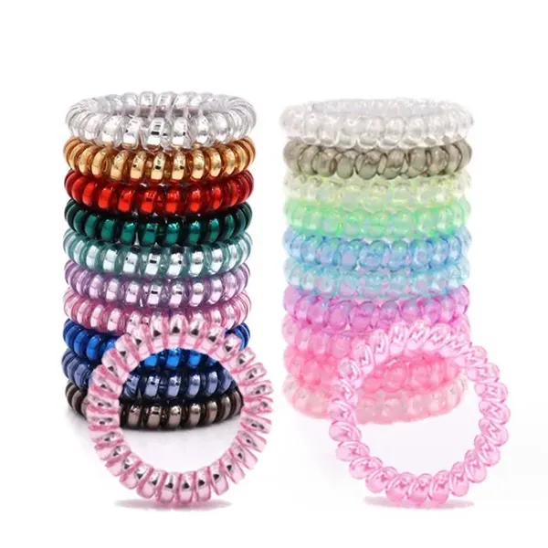 Fluorescent Series Spiral Telephone Hair Ties