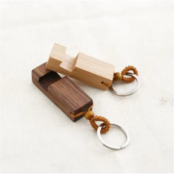 Wood Phone Stand With Key Chain