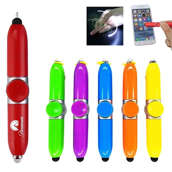 LED Flashlight Stylus Spinning Ballpoint Pen