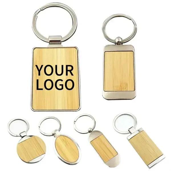 Metal Wooden Keychain