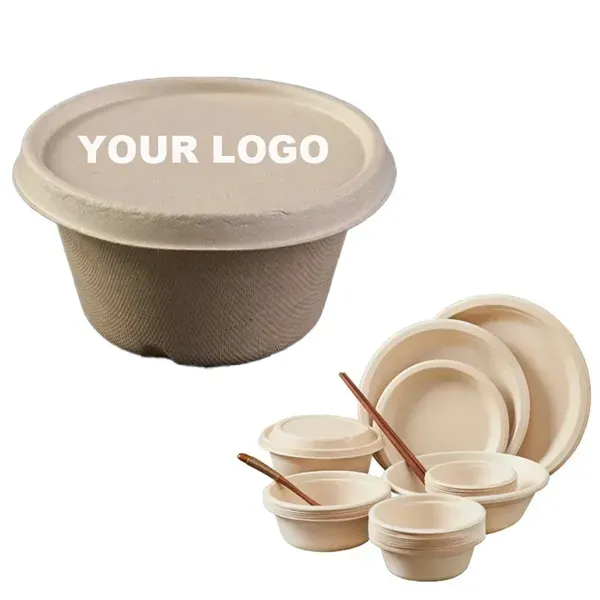 Round Biodegradable Food Bowl With Lid