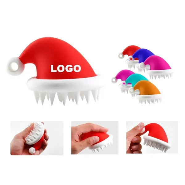 Christmas Santa Hat Silicone Massage Comb