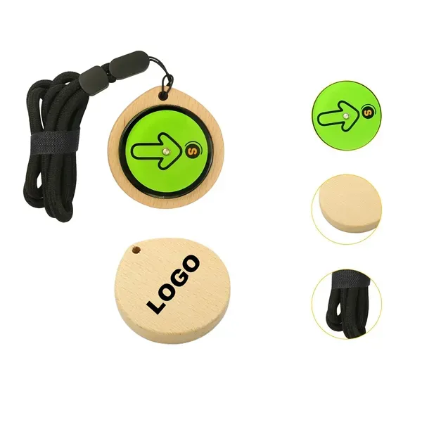 Wooden Compass with Nylon Lanyard