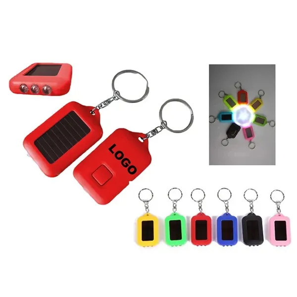 Solar Powered LED Flashlight Keychain