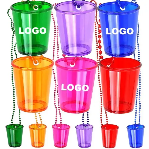 Bachelor Party Plastic Bead Chain Cup Transparent Shot Glass