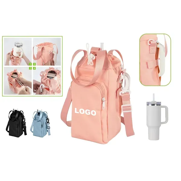 Water Bottle Carrier Bag with Pocket for Stanley Tumbler