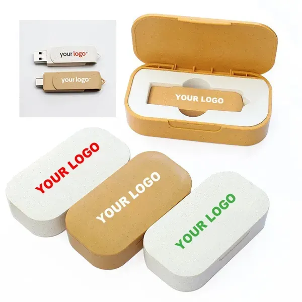 Wheat straw USB flash drive set
