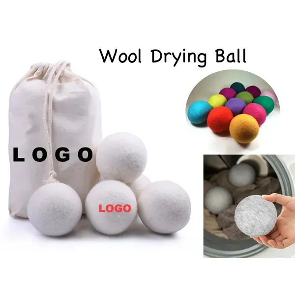 6 Pieces Wool Dryer Balls And Bag Set