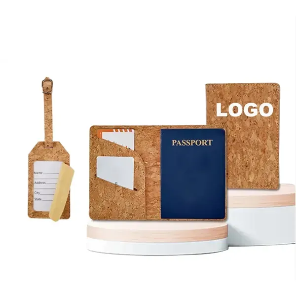 Cork Passport Holder and Luggage Tag Set