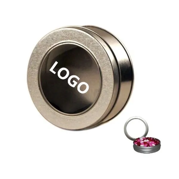 Round Metal Tin with view Window Lid