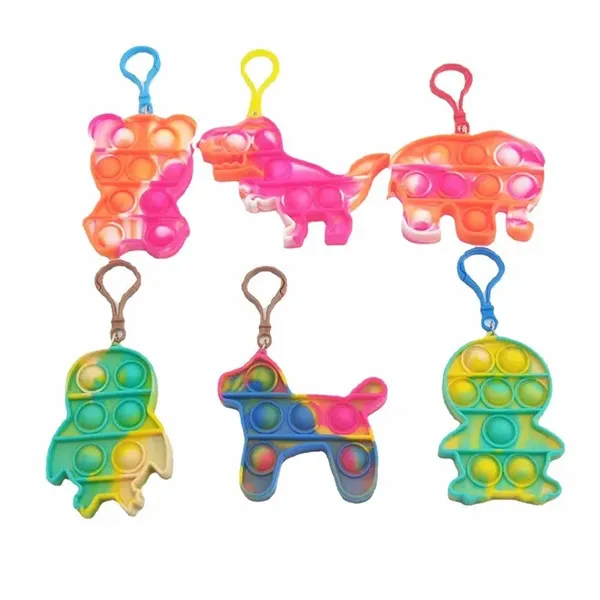 Dog Shaped Push Bubble Fidget Sensory Toy With Buckle