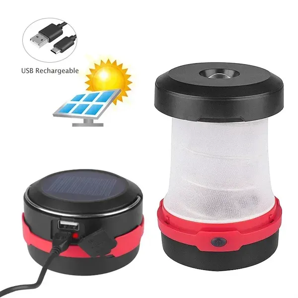 Solar Powered and USB Rechargeable Camping Light