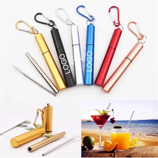 Foldable Metal Straw with Aluminum Alloy Case