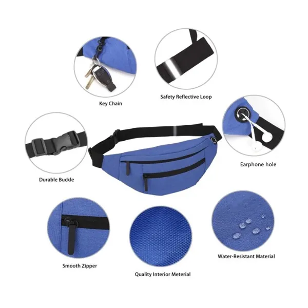 Fanny Pack with 4-Zipper Pockets