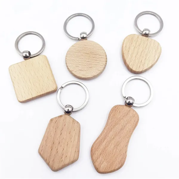 Wood keyring keychain key tag