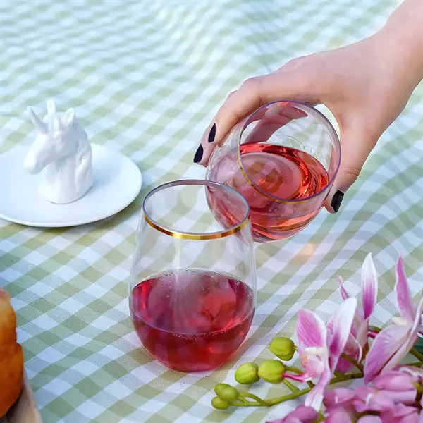 10 oz. Stemless Plastic Wine Glasses