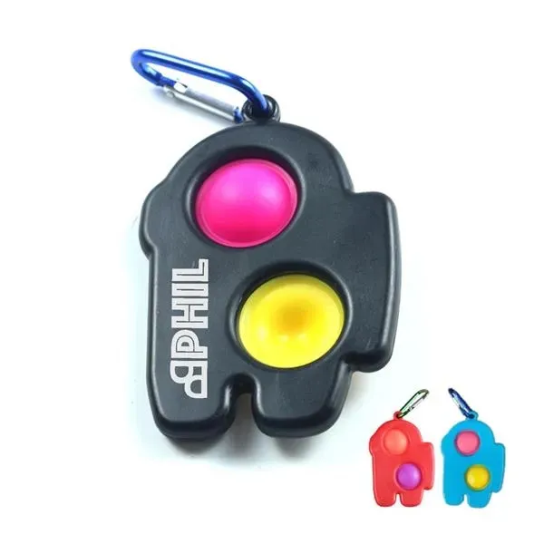 Astronaut Push Bubble Fidget Sensory Toy With Carabiner