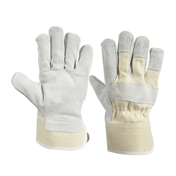 Double leather work gloves